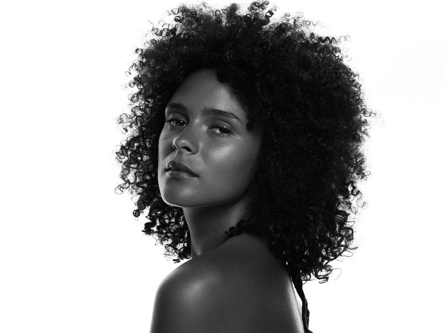 Black and white beauty portrait