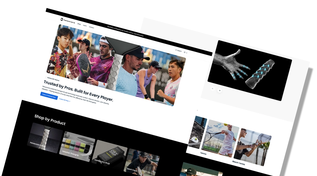Hesacore ecommerce work by Olko