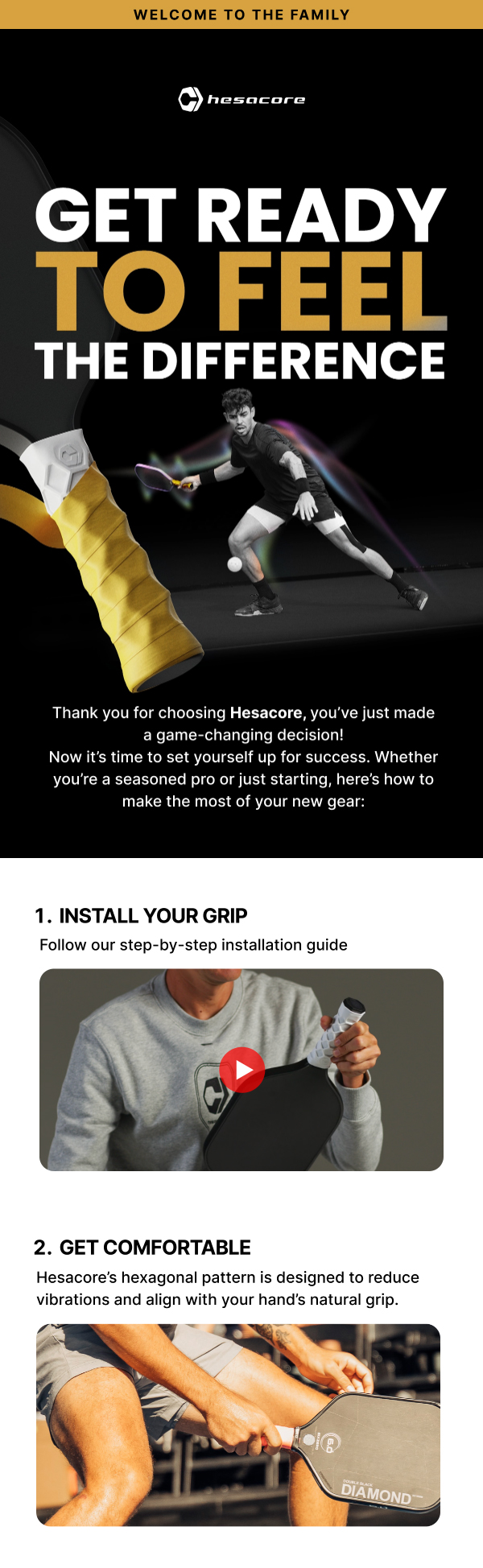 Hesacore welcome email campaign