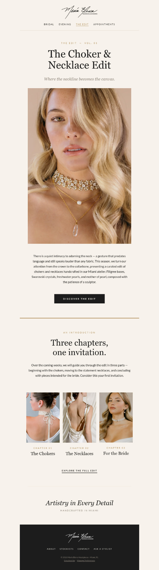 Maria Elena editorial email campaign