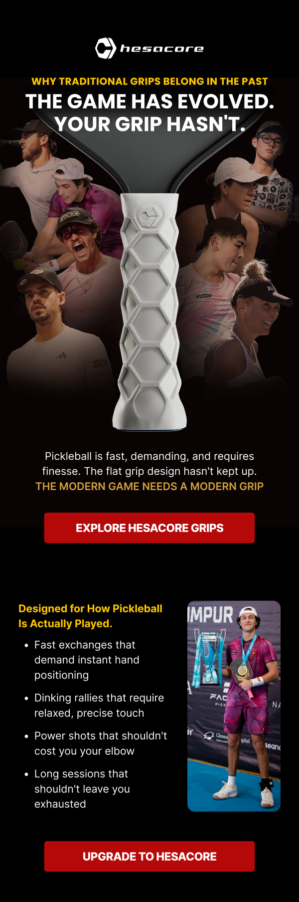 Hesacore grip email campaign