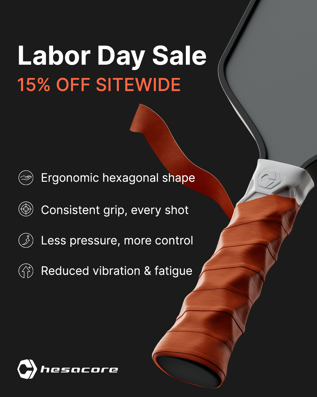 Hesacore Labor Day sale ad