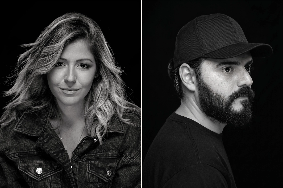 Retratos en blanco y negro de Erika y Ricardo, fundadores de Olko